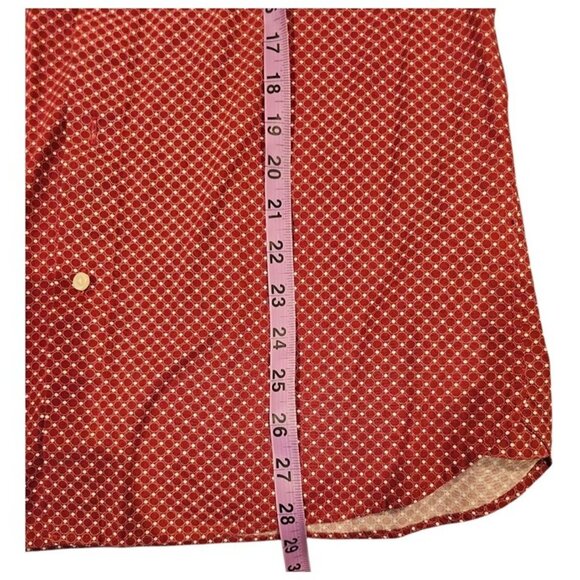 Ted Baker London Mens Slim Fit Red Diamond Print Button-Down Shirt Size 3 Cotton - Picture 7 of 7